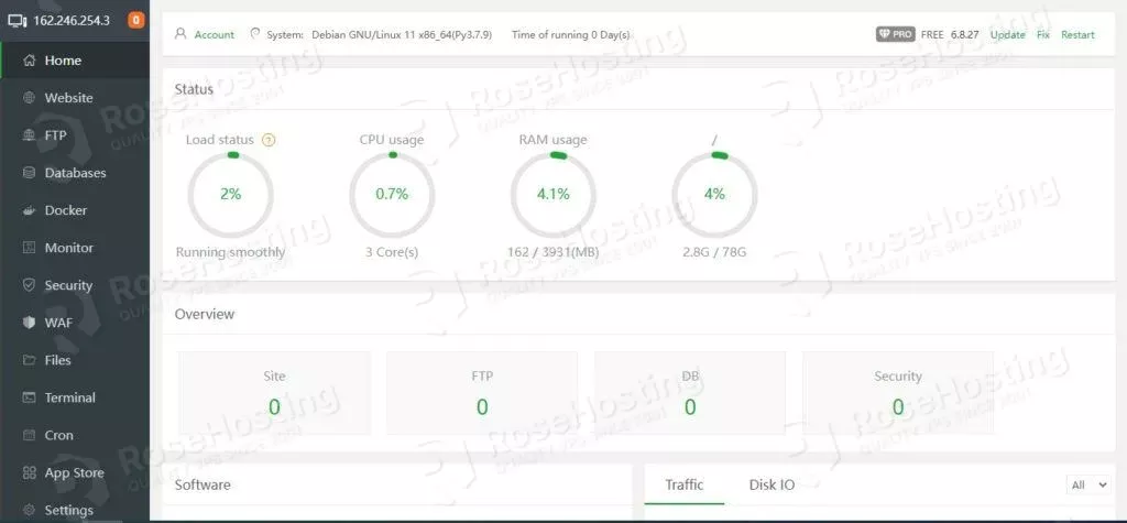 aapanel dashboard