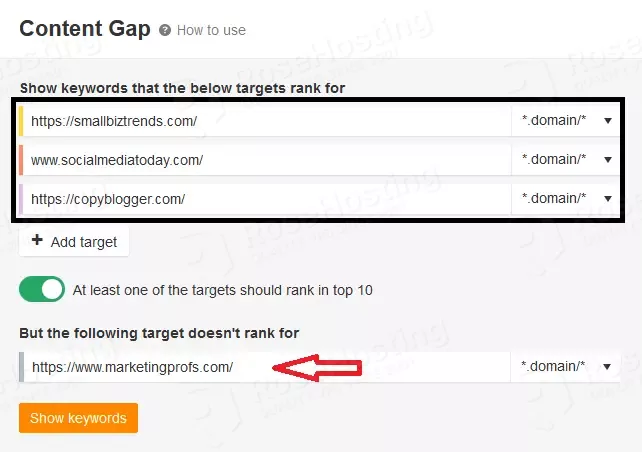 ahrefs content gap