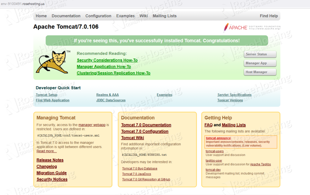 configuring gitblit on rosehosting cloud