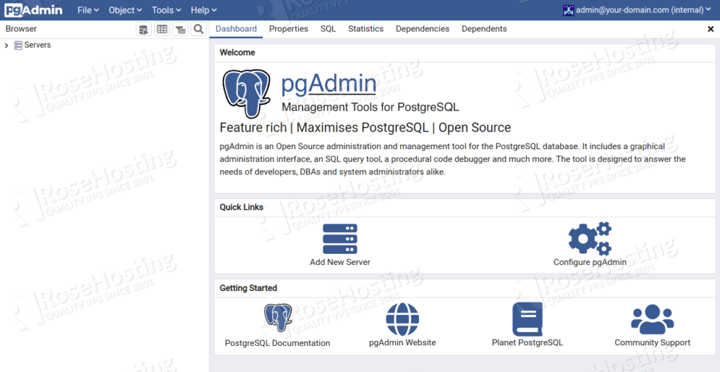 how to set up pgAdmin 4 on Debian 10