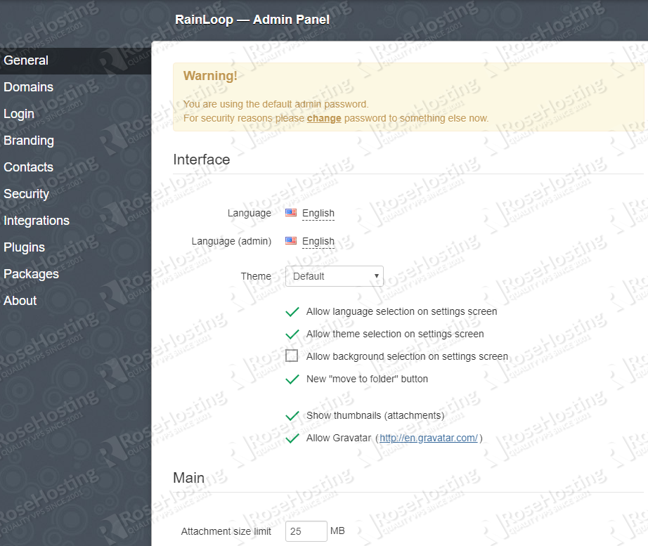 Installing RainLoop Webmail on a Debian 9 VPS Server