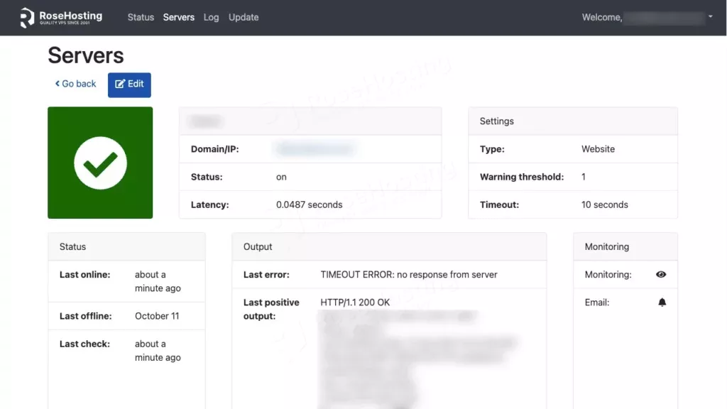 rosehosting monitoring