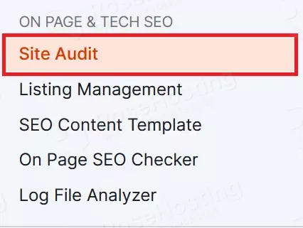 semrush choose site audit