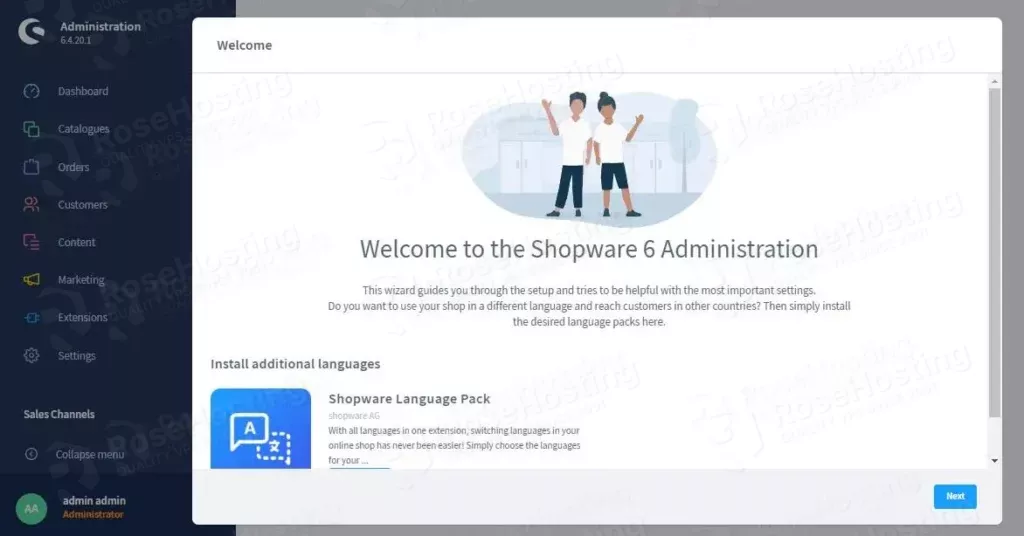 shopware admin dashboard