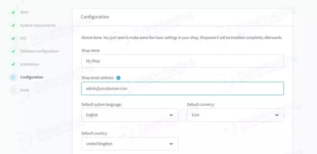 shopware configuration