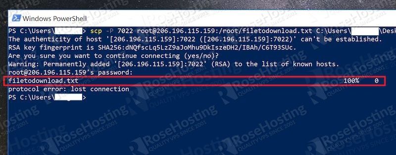 using ssh to download files from your server to desktop