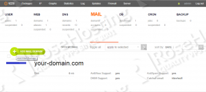 vestacp add domain email accounts